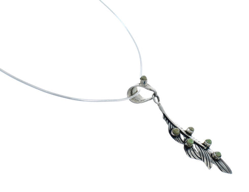 Sterling Silver Turquoise Feather Italian Snake Chain Necklace Set AX129006